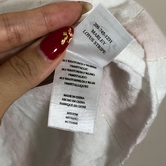 Rails Pink & White Striped Tie-Front Button Shirt - Picture 7 of 9